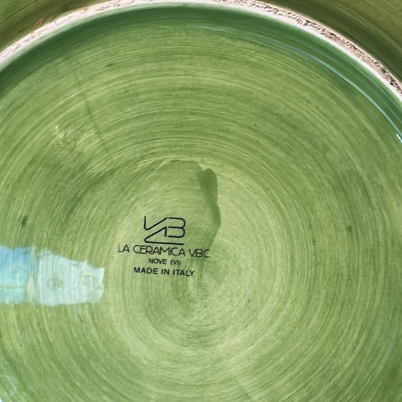 La Ceramica Numbered Made in Italy Raised Leaf Textured Pattern Serving Bowl - Picture 4 of 6